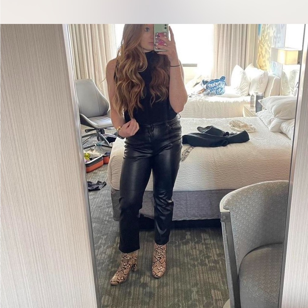 GAP Black Cropped Leather Pants